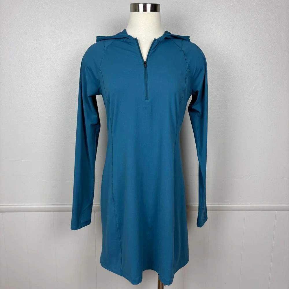 Mountain Hardwear Womens Crater Lake Dress NWT Sz M Baltic Blue Long Sleeve UPF - Picture 1 of 15